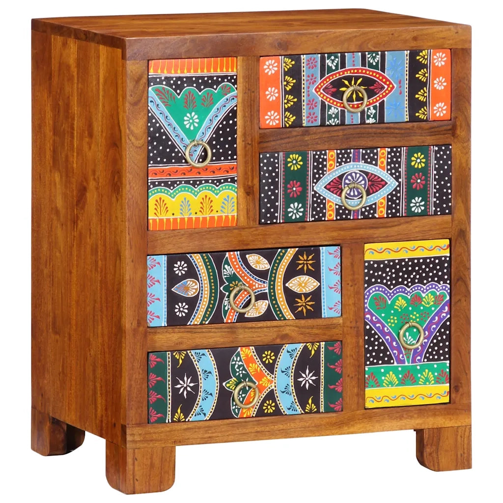 vidaXL Credenza Multicolore 50x35x60 in Legno Massello di Acacia
