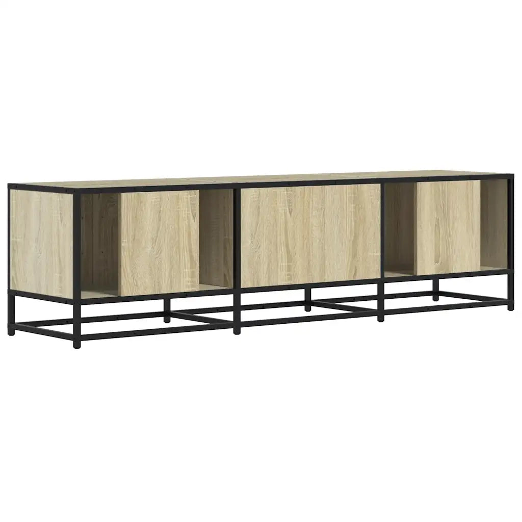Mobile TV Rovere Sonoma 150x35x41 cm in Truciolato e Metallo