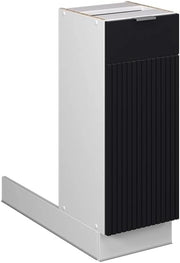 Isola cucina Fame-Line, Nero a righe, 30 cm senza piano di lavoro