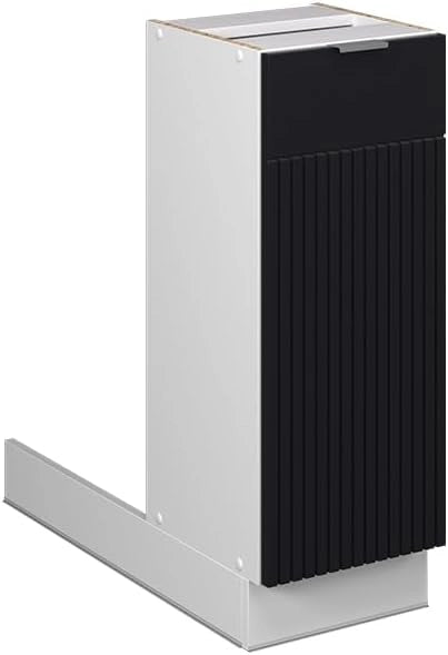 Isola cucina Fame-Line, Nero a righe, 30 cm senza piano di lavoro