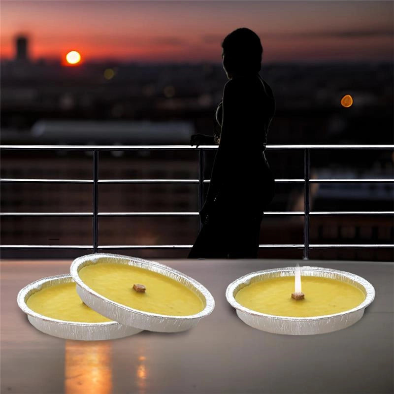 MAURY'S SET 60 CANDELE ALLA CITRONELLA BASE IN ALLUMINIO STOPPINO IN FIBRA DI LEGNO PRESSATO 16,5 CM