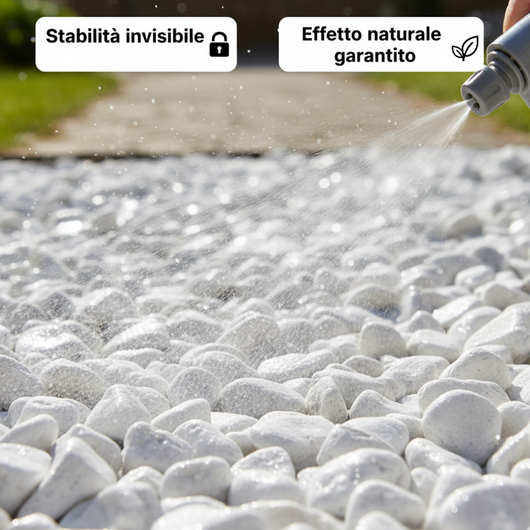 Kit stabilizzazione ciottoli sacco 25 kg con legante formato 5 l *** misura 25/40, confezione 1