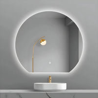 Specchio 5 mm tondo retroilluminato a filo led interruttore touch *** misure 80x70 cm, tonalità dimmerabile 2700-450...