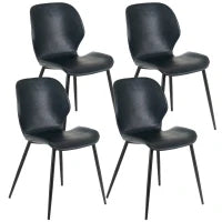 E-STYLO Sedia da pranzo in soft touch petrolio scuro e gambe in metallo nero, 55cm X 45cm H. 83cm.