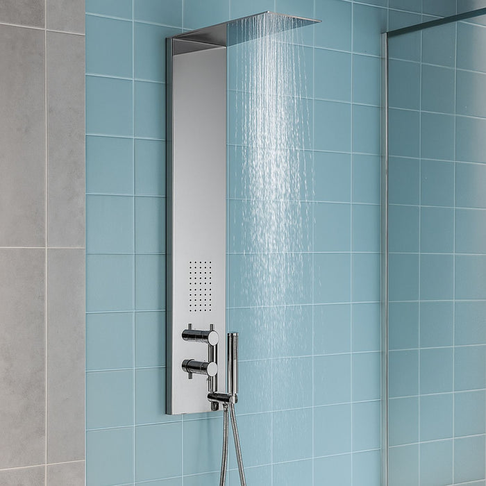 Colonna doccia 3 funzioni acciaio inox bocchetta idro lombare 20x50x110 cm *** finitura- cromo lucido, confezione 1