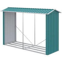 Legnaia con Struttura in Acciaio Galvanizzato e Base rialzata, 240x 86x160cm, Verde