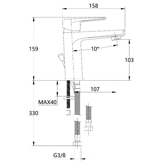 Tris rubinetti miscelatori bidet lavabo doccia ad incasso linea asia cromata