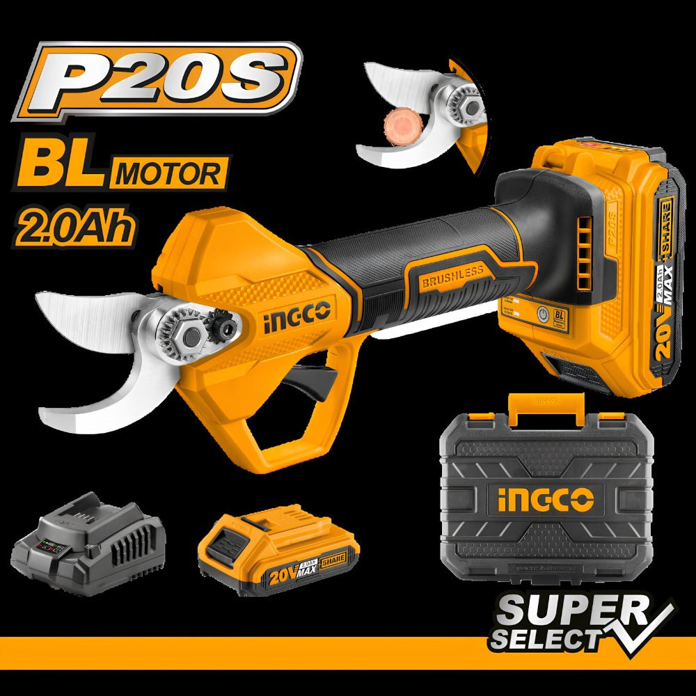 Forbice pota Ø25 a batteria 20v valigetta batteria caricabatterie ingco