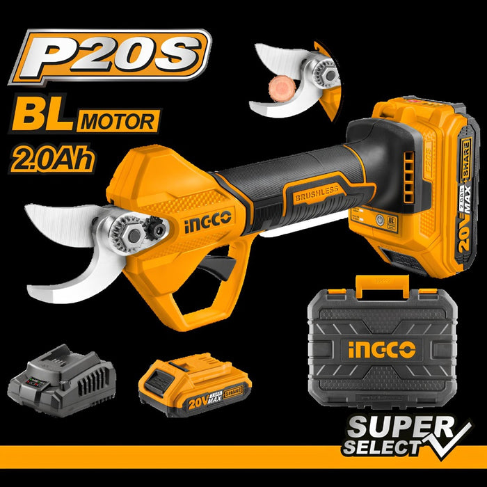 Forbice pota Ø25 a batteria 20v valigetta batteria caricabatterie ingco