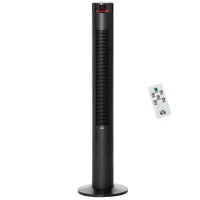 Ventilatore a Torre 45W a 4 Modalità e 3 Velocità con Timer da 12h, in ABS, 31.5x31.5x96 cm, Nero