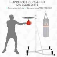 Piattaforma con Pera da Boxe per Allenamento, Stazione da Boxe in Acciaio, Supporto per Punching Ball Rossa, 115x156x224cm