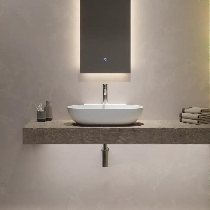 Lavabo da appoggio ovale 56x39x12,5 cm Bianco