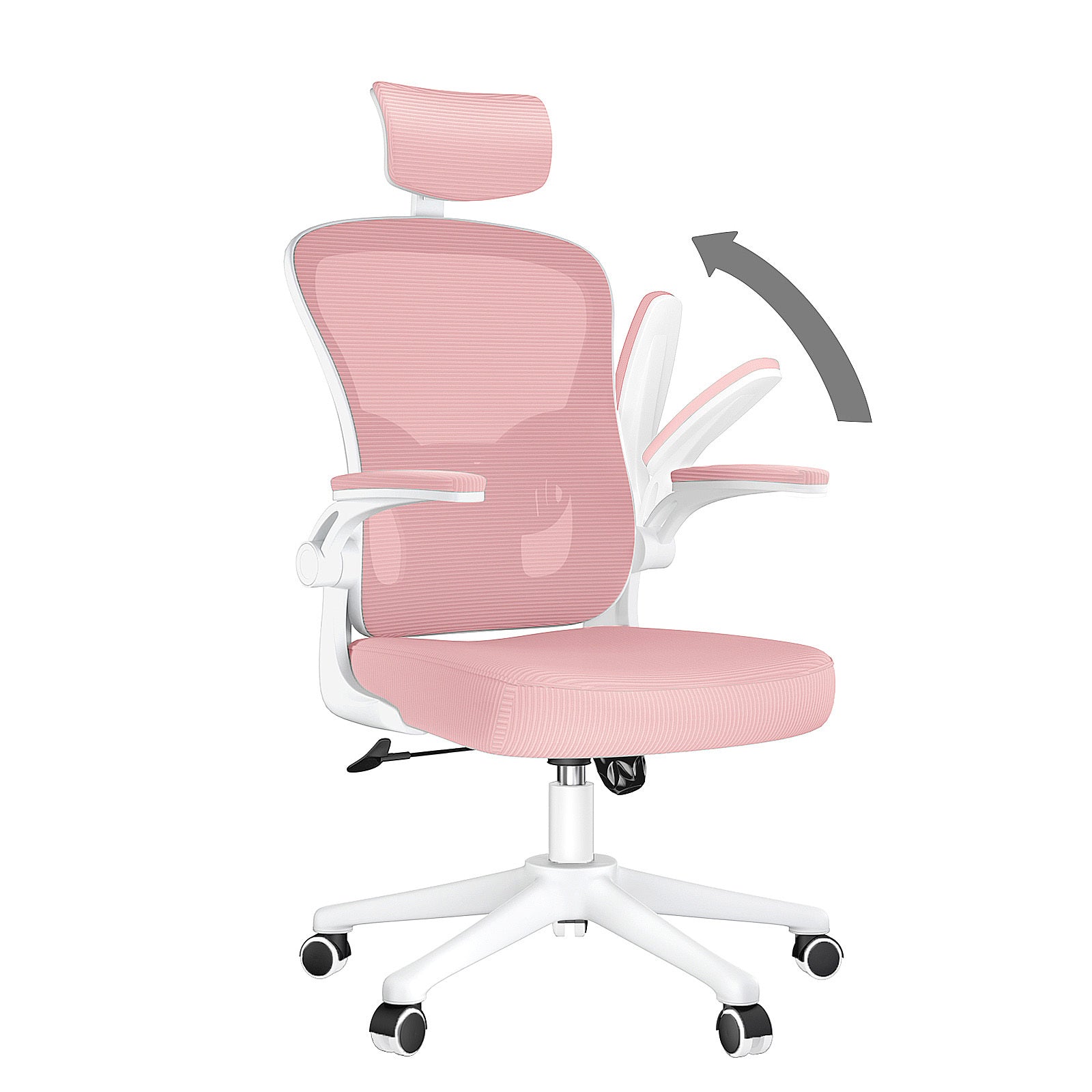 Sedia ufficio ergonomica - RATTANTREE  - Sedie da scrivania con Supporto Lombare e Poggiatesta Regolabile - Rosa