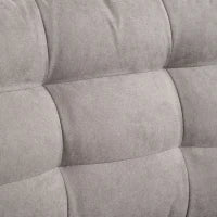 Divano Letto 3 Posti con Chaise Longue Contenitore in Tessuto, 217x134x85cm, Grigio