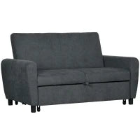 Divano Letto Clic Clac con Schienale Regolabile su 3 Livelli, in Tessuto Effetto Velluto, 148x87x88 cm, Grigio