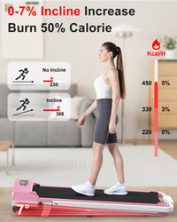 Tapis Roulant Elettrico Pieghevole 1-8 km/h - RATTANTREE - con Inclinazione, Display a LED, Supporto per App e Tablet - Portante 145kg - Rosa