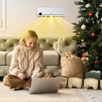 Riscaldatore Elettrico da Parete a 3 Modalità con Timer 12h, in PP e PA, 56x18.5x11.7 cm, Bianco e Argento