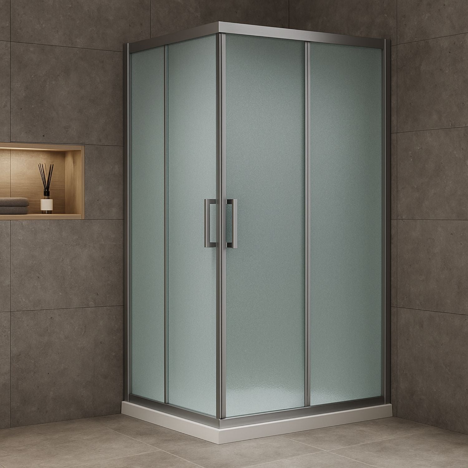 Lato porta box doccia angolare nicchia dafne cristallo 6 mm 120 cm stampato