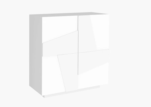 Scarpiera 2 ante L 81.2 x H 86 x P 39.2 cm 16 paia, colore bianco