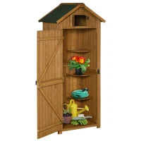 Capanno da Giardino Porta Attrezzi in Legno Impermeabile, 77x54.2x179 cm Giallo