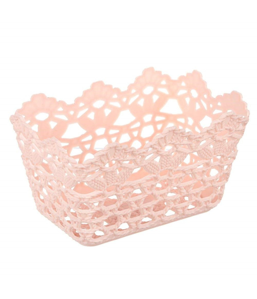 3pz Cestino Portatutto Oggetti Cesto Plastica Rettangolare 15.4x10.4x8.7cm 79470         