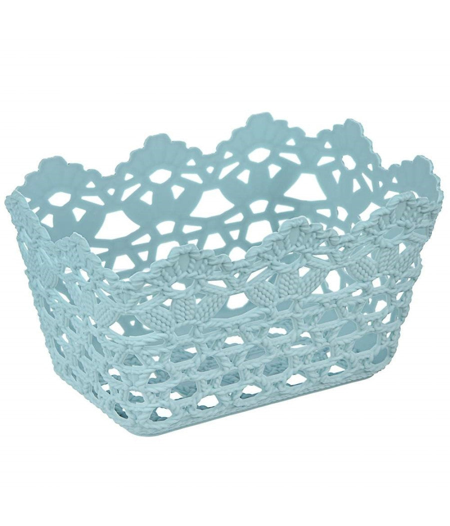 3pz Cestino Portatutto Oggetti Cesto Plastica Rettangolare 15.4x10.4x8.7cm 79470         