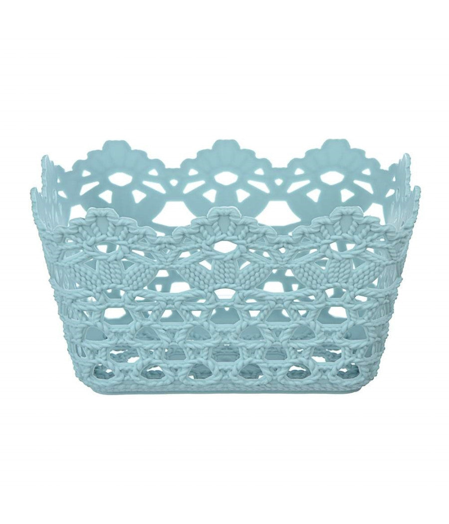 3pz Cestino Portatutto Oggetti Cesto Plastica Rettangolare 15.4x10.4x8.7cm 79470         