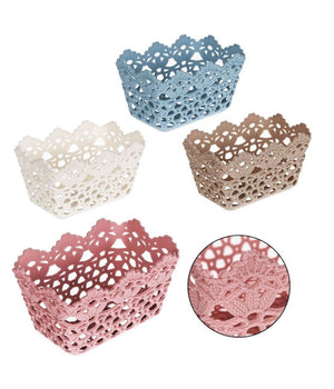 3pz Cestino Portatutto Oggetti Cesto Plastica Rettangolare 15.4x10.4x8.7cm 79470         