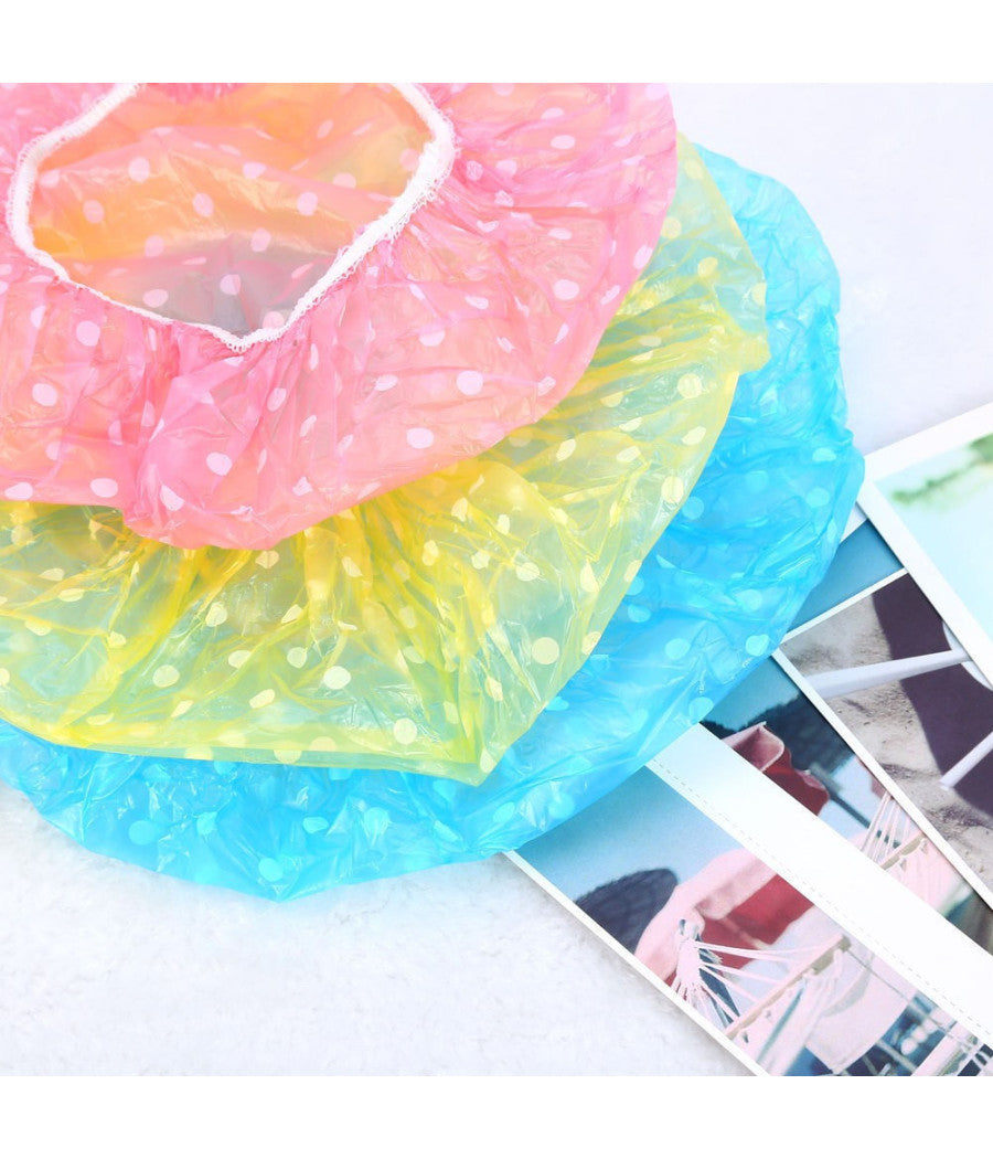 3pz Impermeabile Cuffia Doccia Elastico Per Capelli Shower Cap Bath Hat         