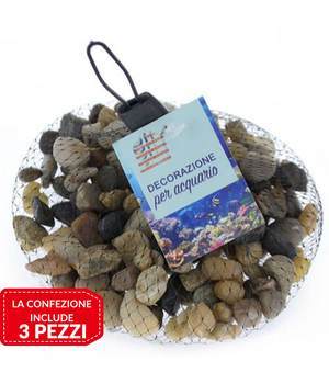3pz Pietre Decorative Acquario Decorazione Sassi Piante Vasi 300gr 0.5x0.8 Cm         