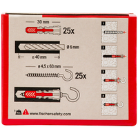 Tassello universale bi-materiale occhiolo aperto duopower 6/1 confezione 25 pezzi
