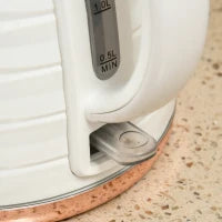 Set tostapane e bollitore 2-in-1, 7 livelli di doratura, funzione di scongelamento e riscaldamento, Crema