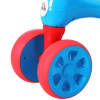 Bicicletta Equilibrio Senza Pedali Giochi con 4 Ruote per Bambini da 18-36 Mesi Blu e Rosso 57cm x 33.5cm x 42.5cm