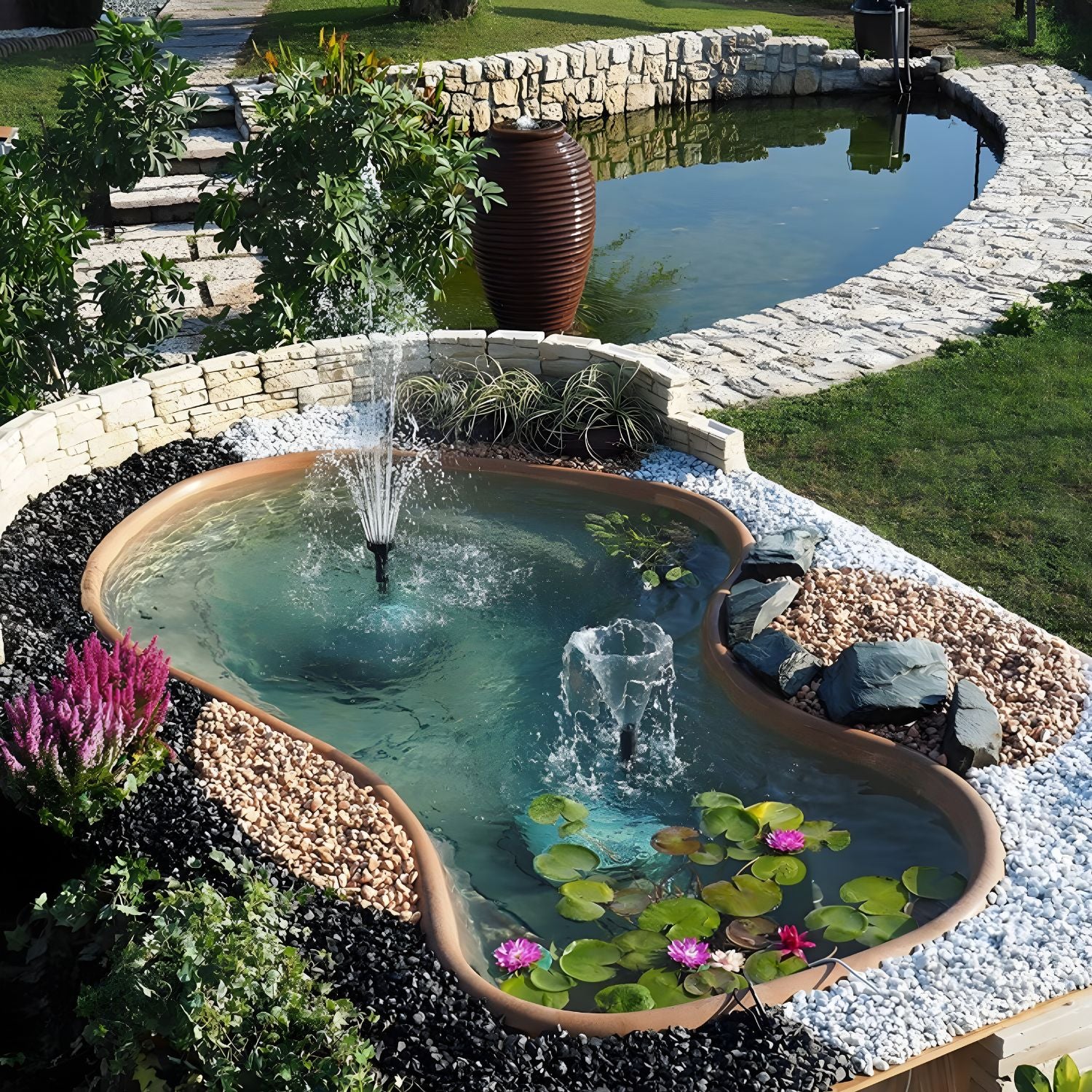 Laghetto da giardino in vetroresina modello laguna cm 350x220xh 60