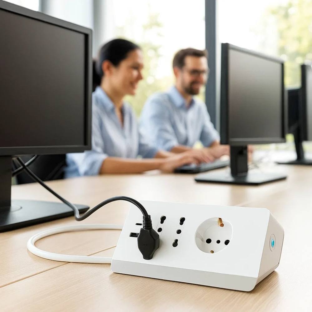 Bticino multipresa da scrivania con usb e presa schuko *** colore bianco, confezione 1