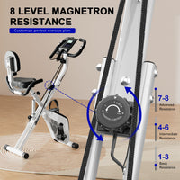 Cyclette Magnetica Pieghevole - RATTANTREE - con Display LCD e Sensore di Frequenza Cardiaca Cyclette - Bianco