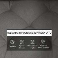 Set 3 Cuscini da Giardino per Divani e Pallet in Poliestere con Imbottitura Spessa, Grigio Carbone