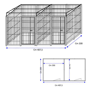 2 box in linea da 2x2 metri con predisposizione alla copertura con zincatura a caldo
