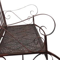 Panchina a Dondolo da Esterno in Metallo, Dondolo a 2 Posti da Balcone con Braccioli, 104x75x95.5cm, Colore Bronzo