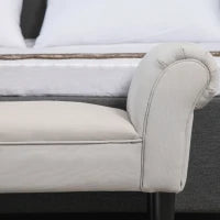 Panca Fondo Letto con Braccioli Arrotolati, Panca Imbottita per Camera da Letto, Grigio, 102x36x51cm