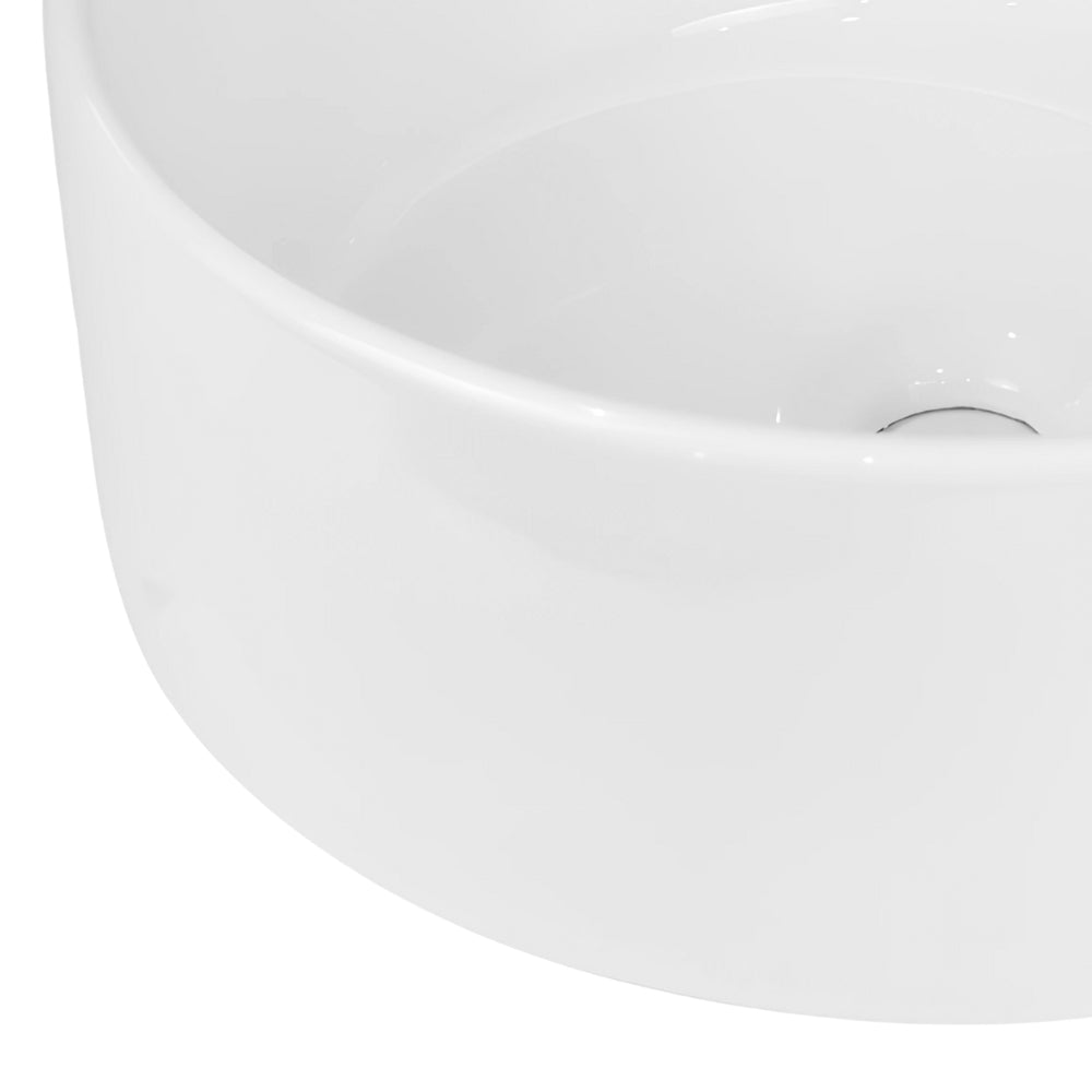 Lavabo da appoggio ceramica bianco tondo arredo bagno lavandino 41x41x16,5 cm *** confezione 1