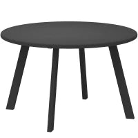 Tavolino da Giardino Rotondo in stile Industriale con Piedini Antiscivolo, in Metallo, Ø70x42 cm, Nero