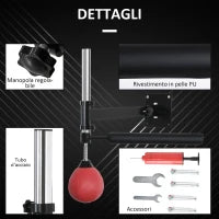 Speed Bag a Parete per Boxe e MMA ad Altezza Regolabile con Asta, Acciaio e PU, 79x72x20 cm, Rosso