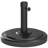 Base per Ombrellone da 22 kg Rotonda per Ombrelloni Max. 2.8 m e Pali da 38 mm o 48 mm, Nero