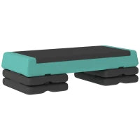 Step Aerobico Antiscivolo con 3 altezze regolabili, 77 x 36 cm, Verde e Nero