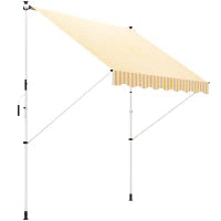 Tenda da Sole a Bracci 3x1.5m con Manovella e Struttura Telescopica, Arancione e Bianco