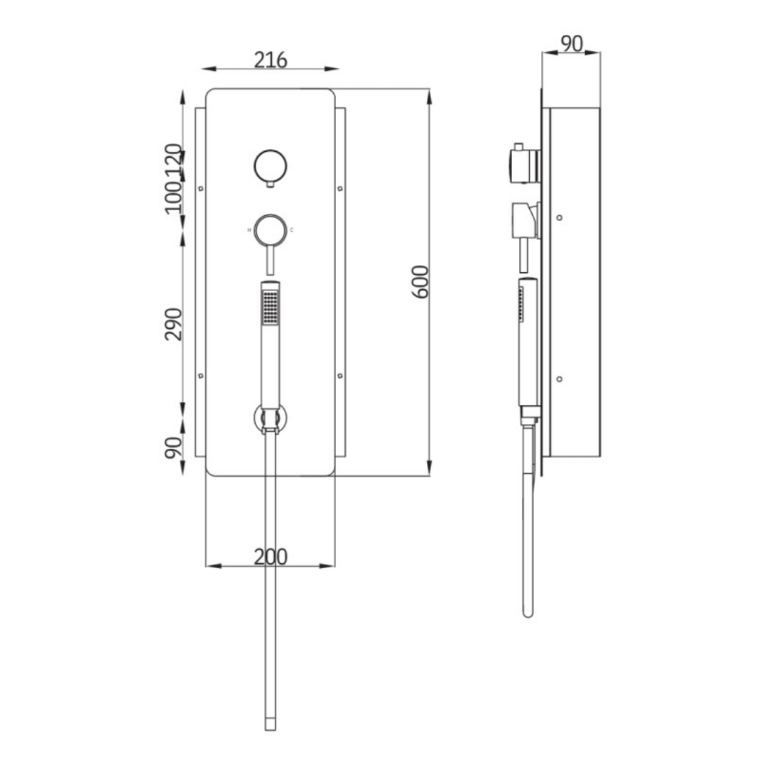 Wall kit a parete da incasso a muro acciaio inox cromato lucido deviatore doccetta doccia *** confezione 1