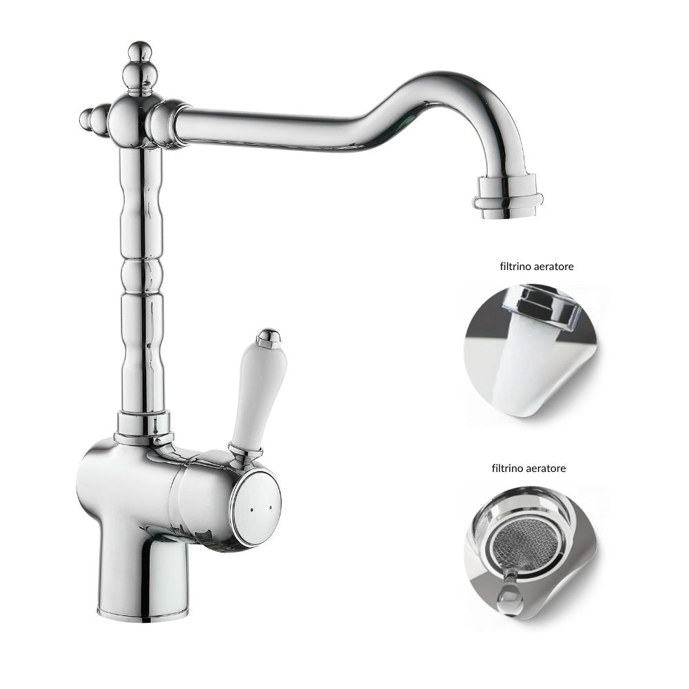 Miscelatore monoforo ottone cucina england one cromato erogazione orientabile *** confezione 1