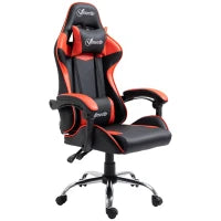 Sedia Gamer, Sedia da Ufficio con Poggiatesta Ergonomico, Altezza Regolabile, Schienale Reclinabile fino a 135°, Nero
