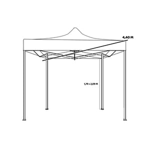 Kebon Tenda / Gazebo Per Giardino 3X3 Impermeabile Tendone Pieghevole Per Fiere E Mercati Colore Bianco